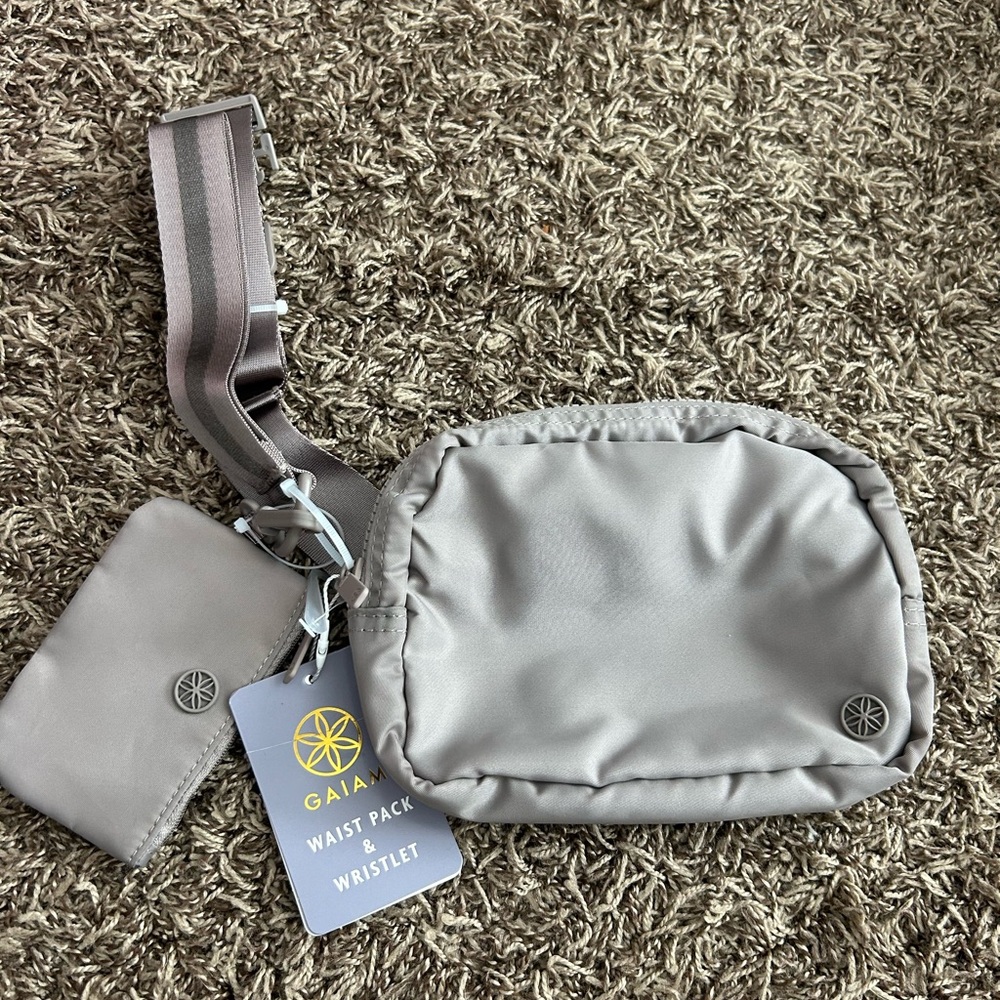Gray Waist Pack and Wristlet